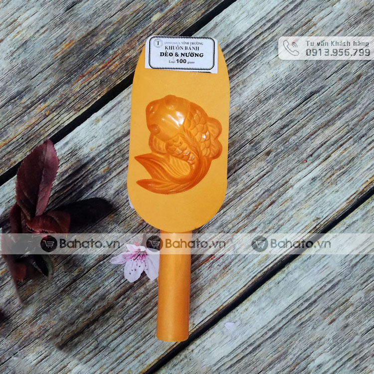 Khuôn bánh trung thu gõ hình con cá 100g (MS03)