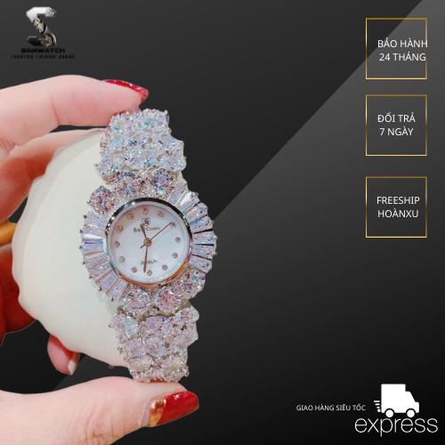 Đồng Hồ Royal Crown Nữ Đá Trắng 34mm Silver Authentic