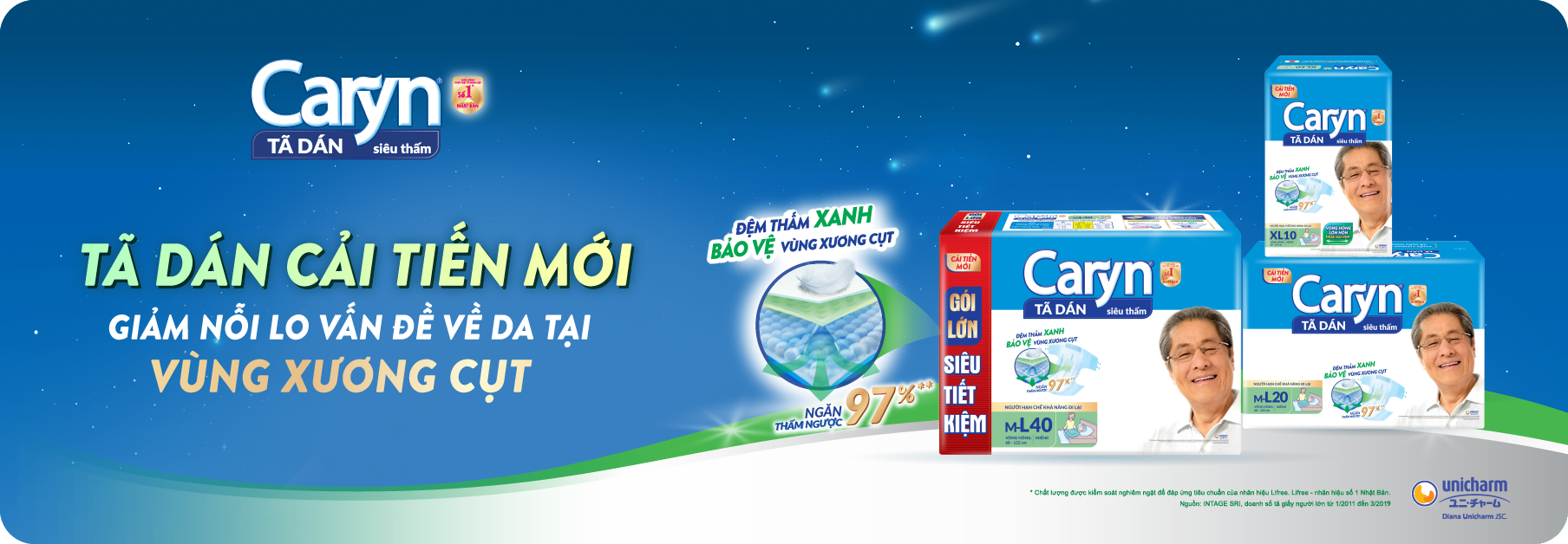 Tã Dán Caryn Size M40 Gói 40 Miếng