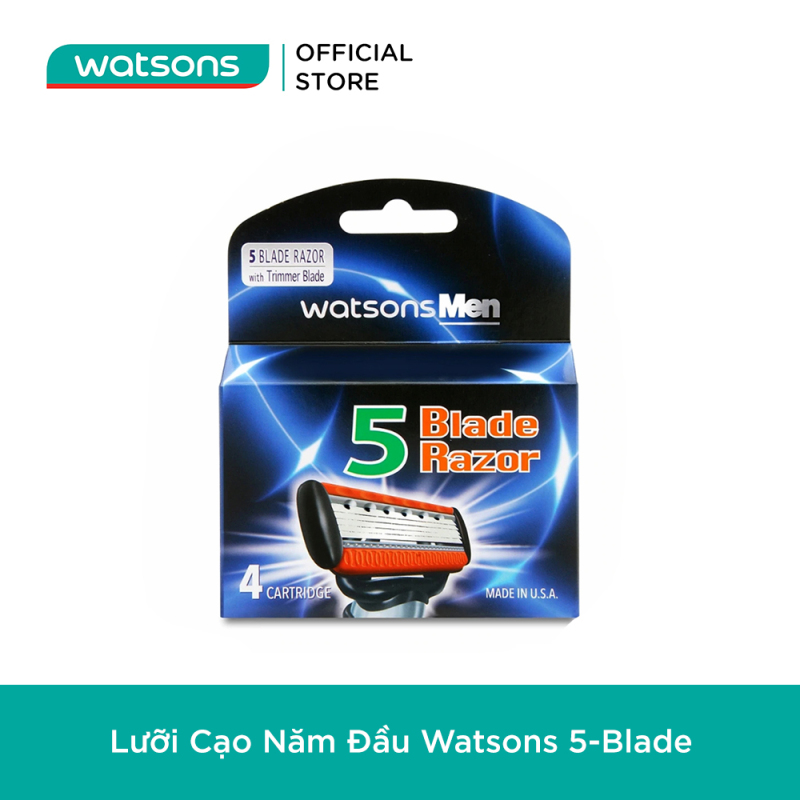Lưỡi Cạo Năm Đầu Watsons 5-Blade Cho Nam 4Cái
