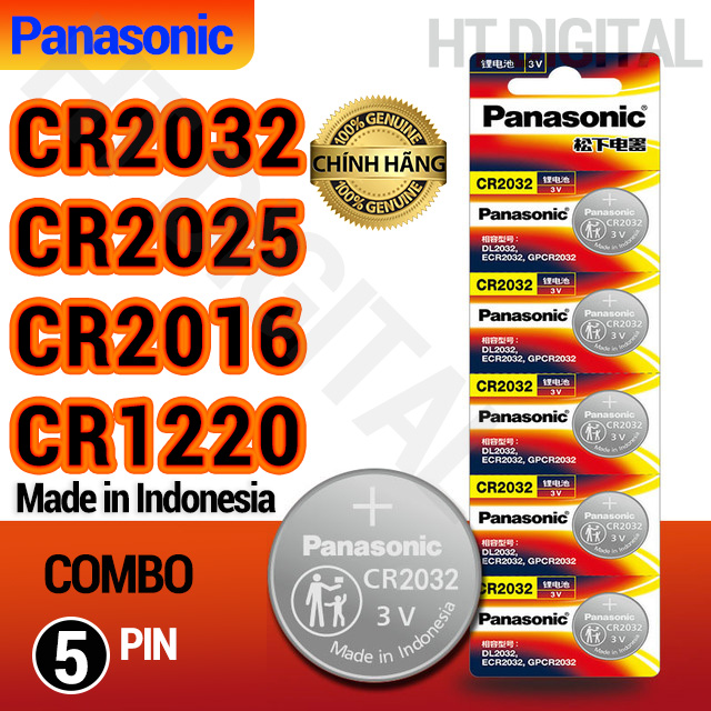 Pin cúc áo CR2032 CR2025 CR2016 CR1220 CR1216 Panasonic 3V Lithium Cho Đồng Hồ Remote Máy Tính Điều Khiển Từ Xa Cảm biến loại tốt