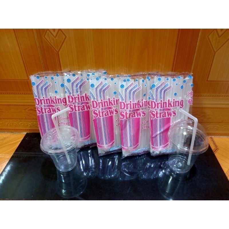 Ống hút gập nhựa trắng (~30 ống/gói)