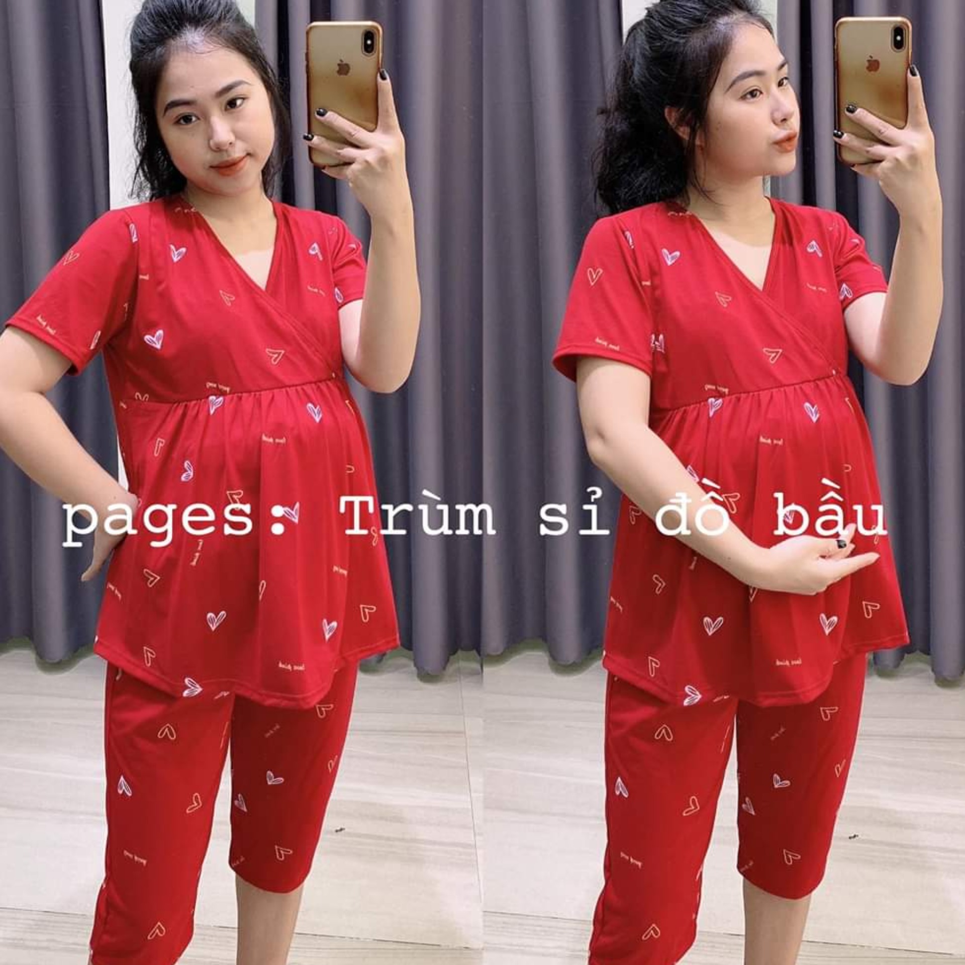 bộ đồ bầu mặc 2in1 mặc bầu và sau sinh