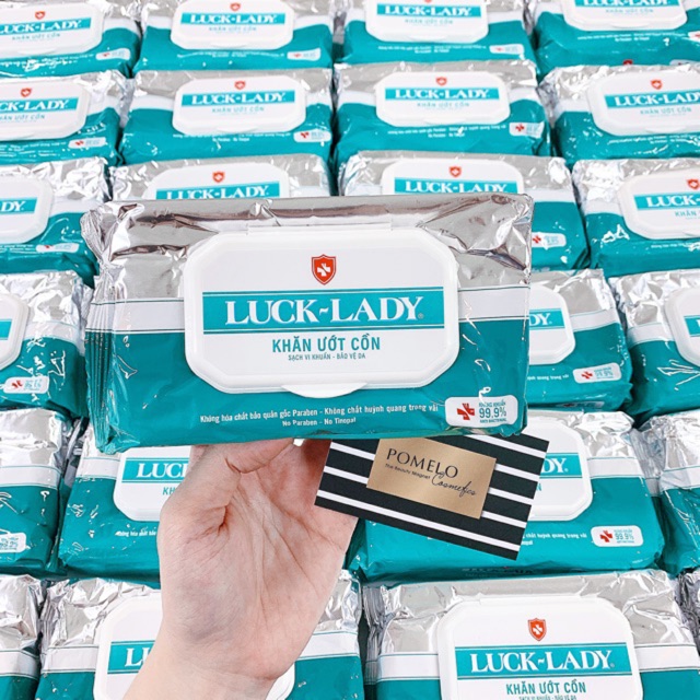 [HCM]Combo 5 gói Khăn ướt cồn Luck lady 10 tờ