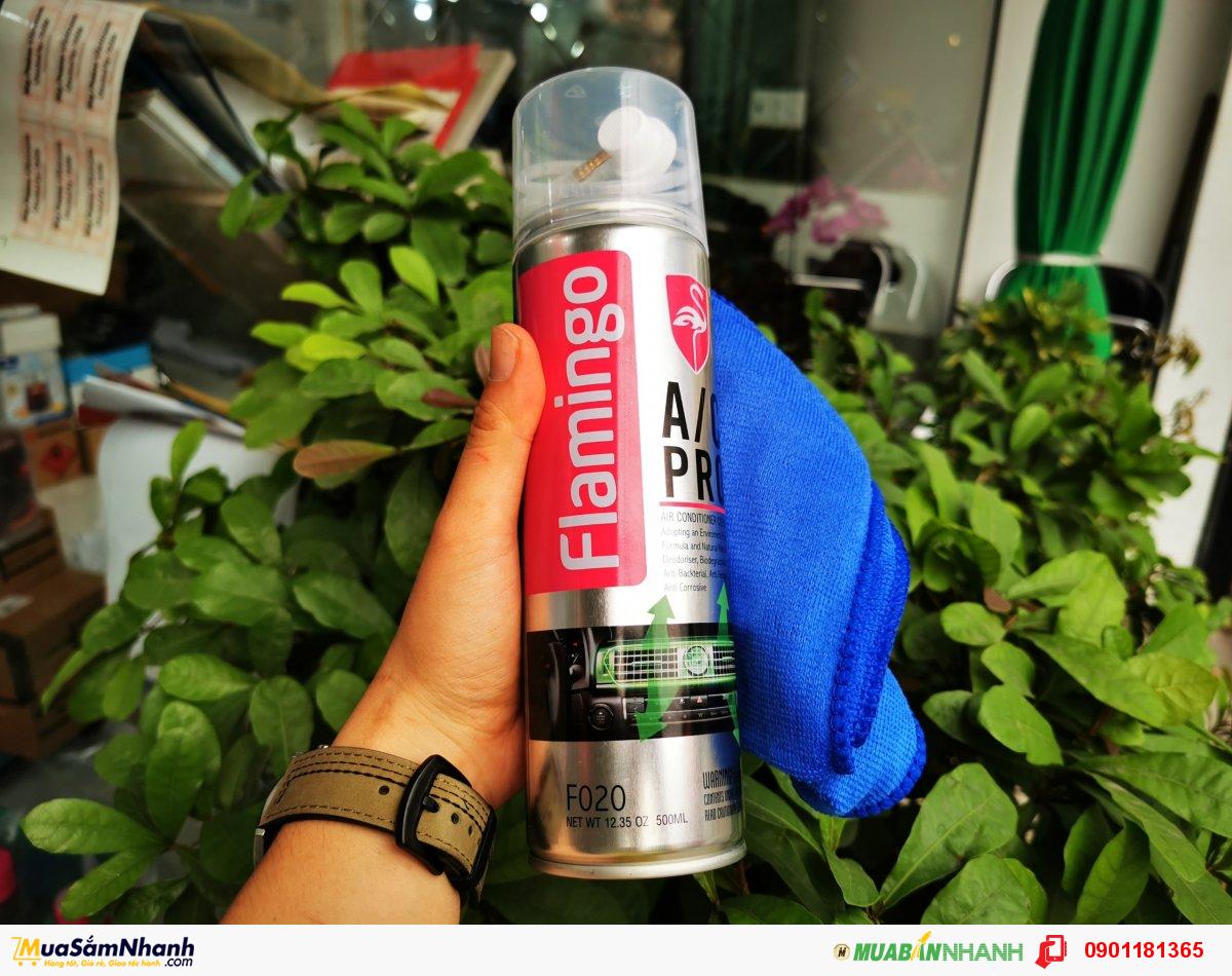 Bình Xịt Bọt Khử mùi Vệ Sinh Điều Hoà Ô Tô Flamingo F020 - Bình 500ml