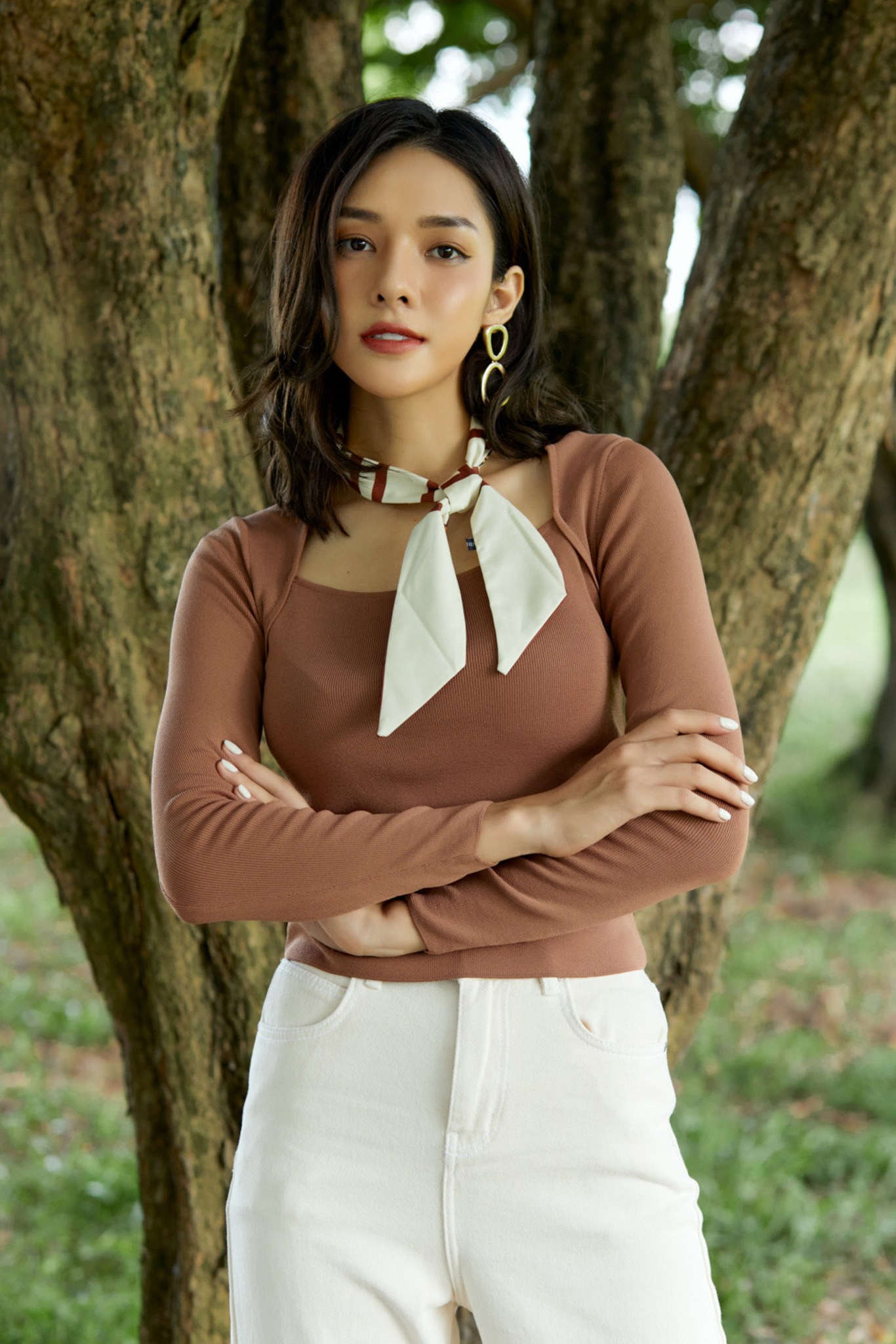Áo len gân nữ cổ kiểu IVY moda MS 58B8822