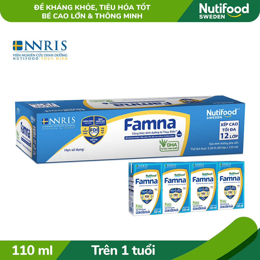 Sữa bột pha sẵn Famna 110ml [Thùng 48 hộp] [Date 2024]