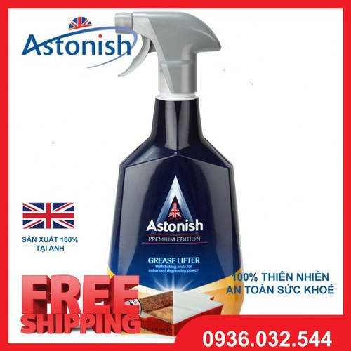 [HCM]Bình Xịt Tẩy Dầu Mỡ Cháy Khét Đa Năng ASTONISH C6750 750ml