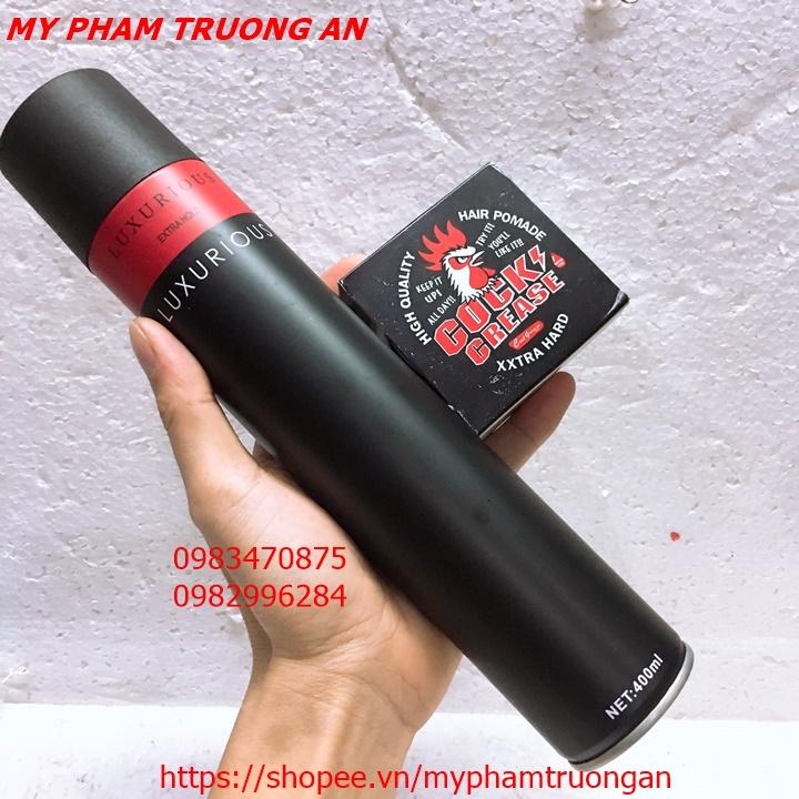 Combo Gôm Sáp Con Gà Cock Crease và Gôm Xịt Tóc