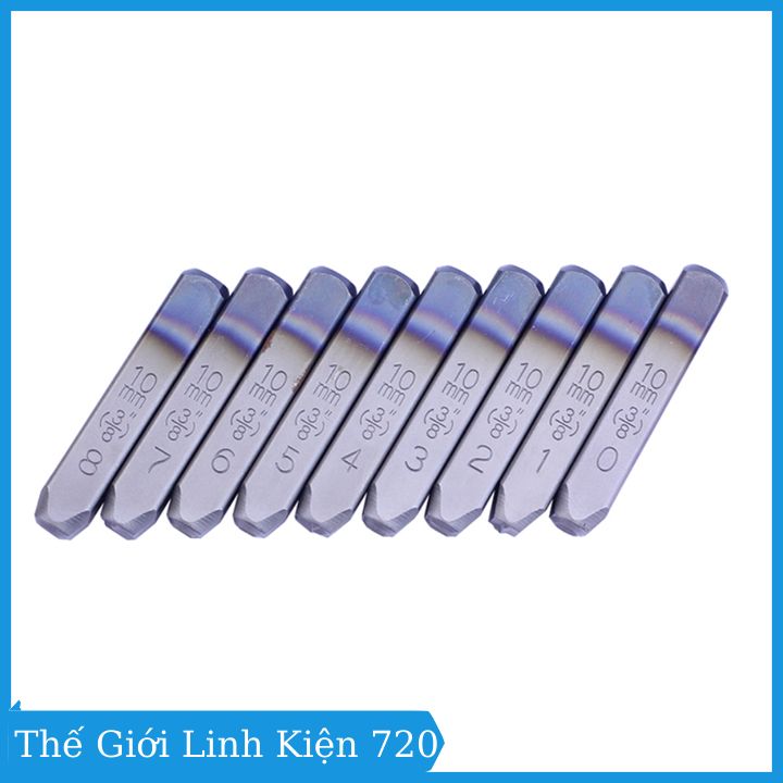 Bộ Đột, Khắc Số Kim Loại 10mm YC-602 (Thép Tôi Luyện Siêu Cứng)