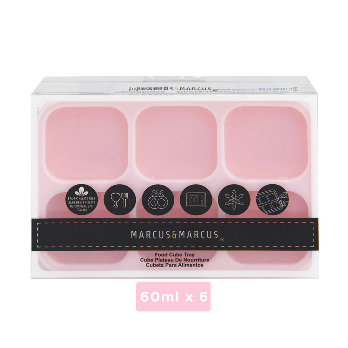Khay silicon trữ đông đồ ăn dặm cho bé Marcus & Marcus - Pokey (60ml x 6 ngăn)