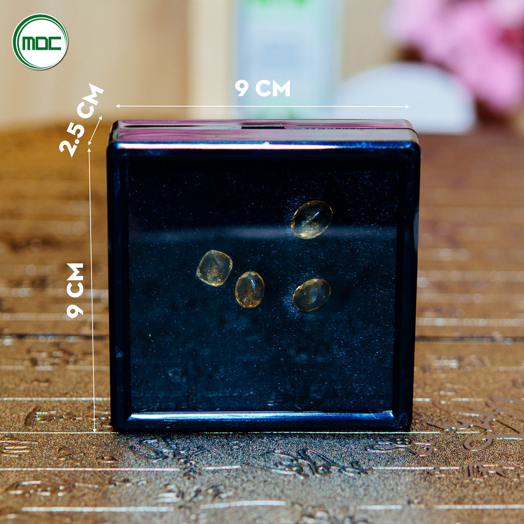 Hộp đựng đá quý đá nhỏcao cấp màu đen size 9cm