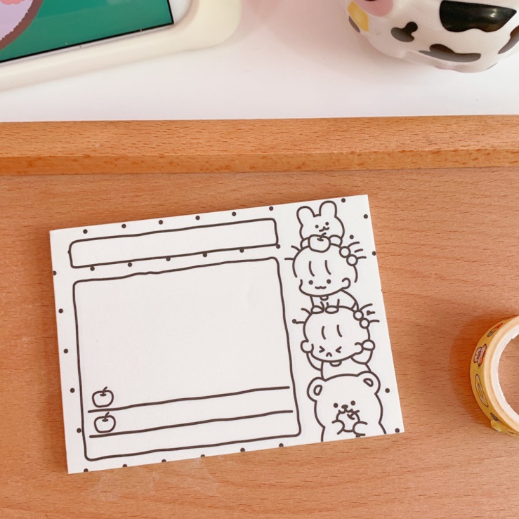 [Có sẵn] Giấy note - sticky note họa tiết bò sữa xinh xắn ulzzang