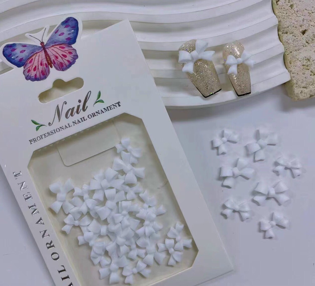 Phụ Kiện Trang Trí Móng, Charm Nơ Mix Size - Mini Nails