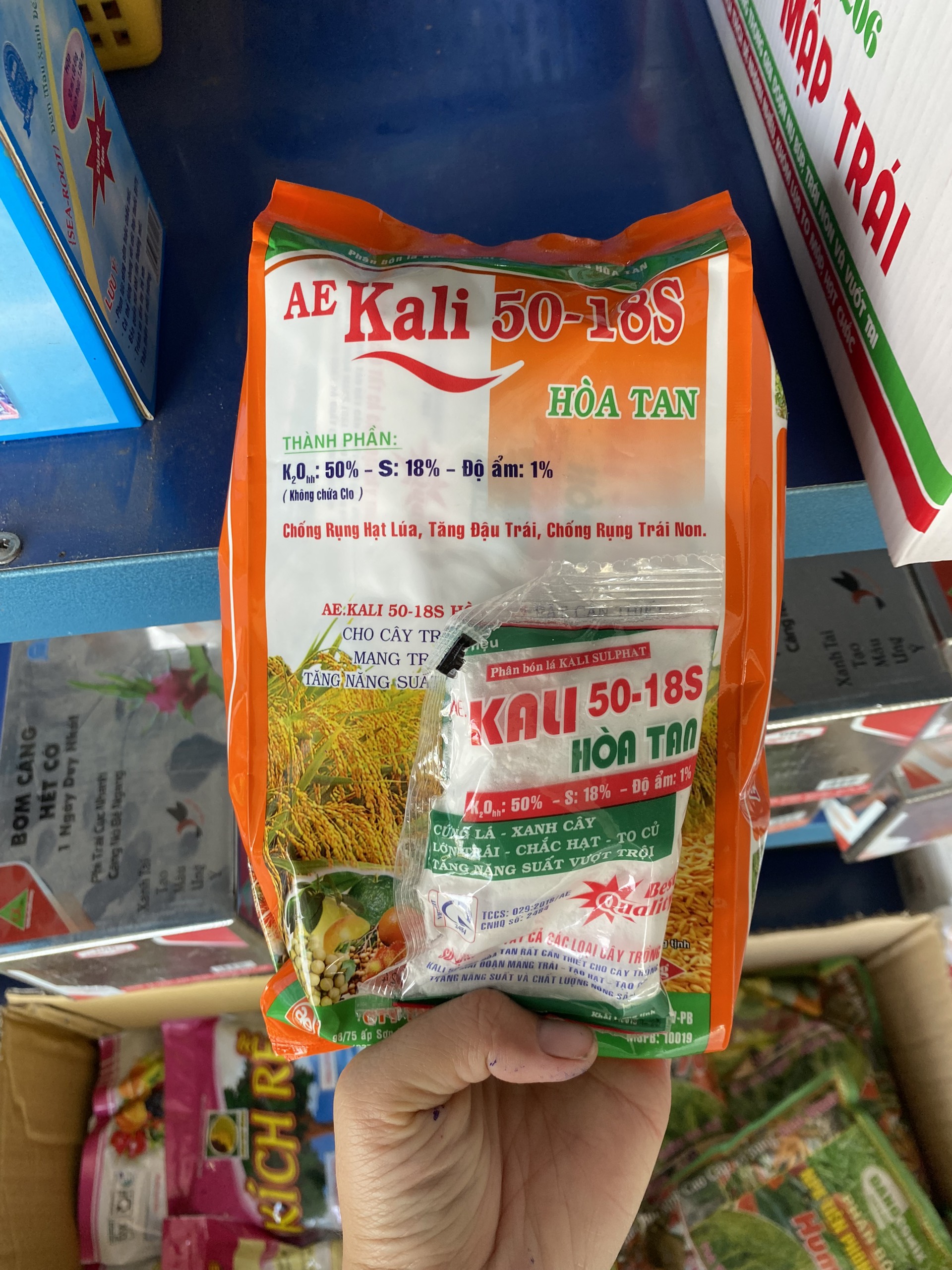 Kali Hòa Tan (10 gói nhỏ) - Chống rụng trái, tăng đậu trái, lớn củ, to trái