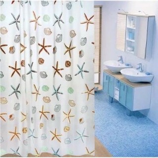 Rèm phòng tắm 1.8m có kèm móc treo sao biển thumbnail