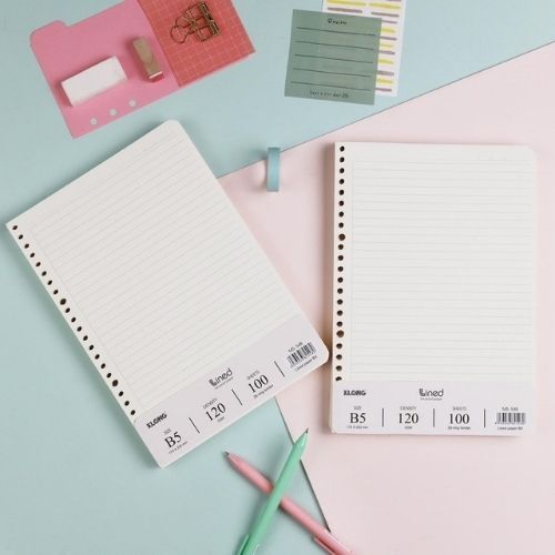 [HCM]Ruột Refill Sổ Còng Caro/Dot KLONG A5/B5/A4 -