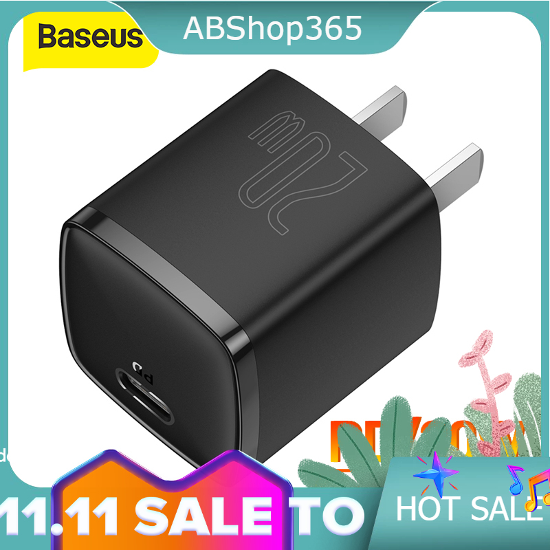 [ màu ngẫu nhiên ] Baseus USB Type C Charger 20W Portable USB C Charger Support Type C PD Fast Charging For iPhone 12 Pro Max 11 Mini 8 Plus abshop365 hshop365hn hshop365 abshop hshop