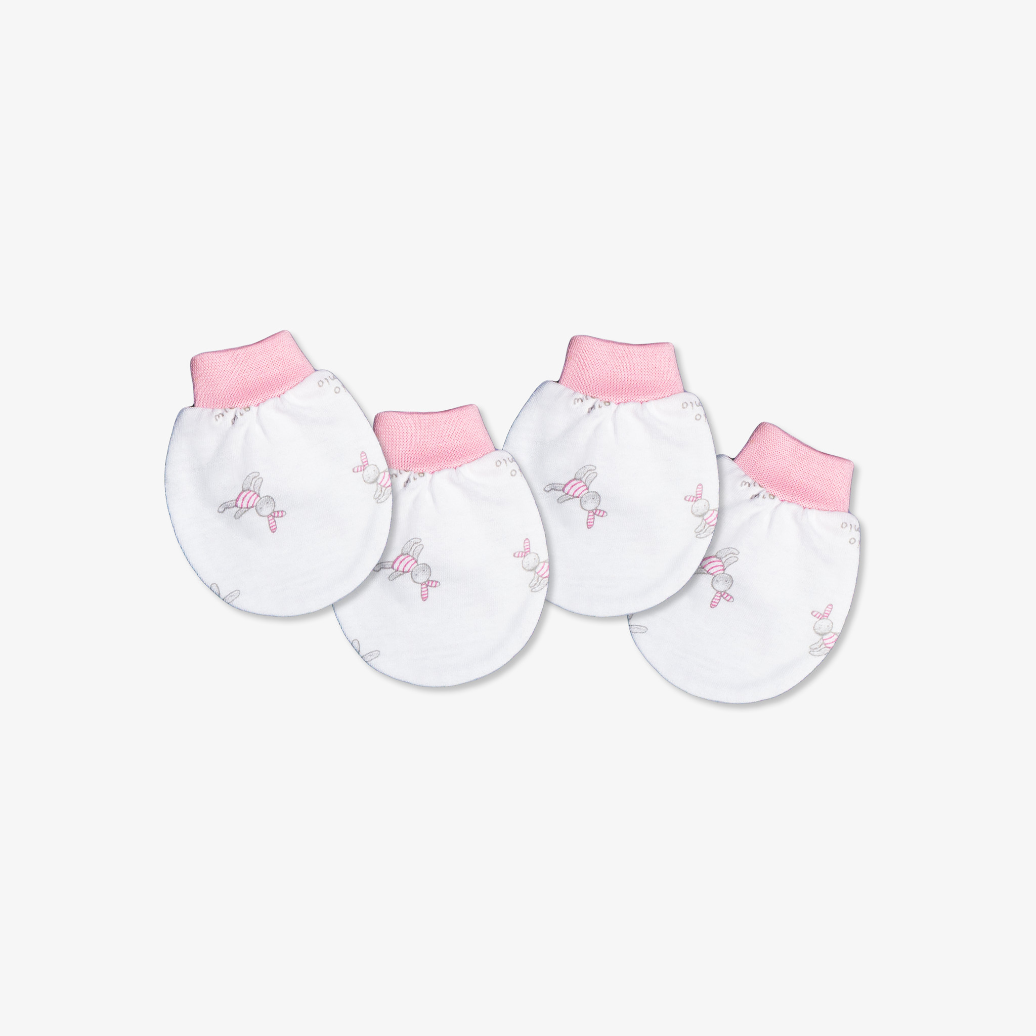 Set 2 Đôi Bao Tay Bo MIOMIO. Họa Tiết: Thỏ, Sọc, Mèo, Mèo Mây Dành Cho Bé Sơ Sinh (từ 0-6 Tháng), Vải 100% Cotton