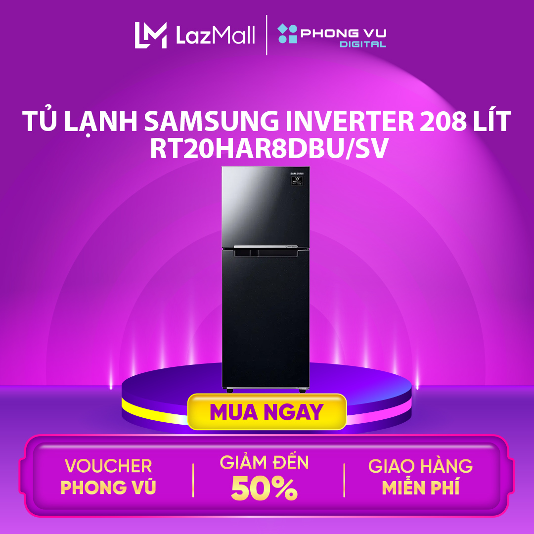 Tủ lạnh samsung inverter 208 lít rt20har8dbu/sv - bảo hành 24 tháng