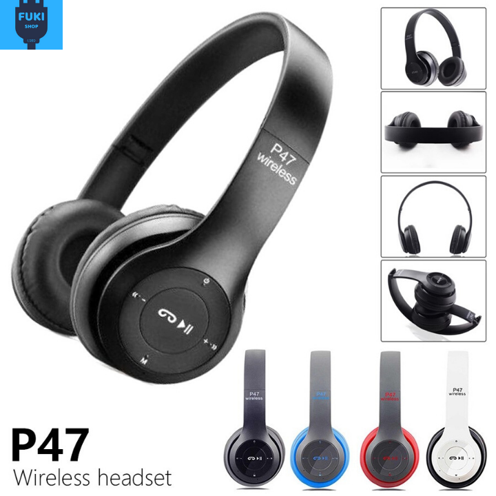 Tai Nghe Bluetooth P47 Chụp Tai Không Dây - Tích Hợp Mic và Khe Thẻ Nhớ