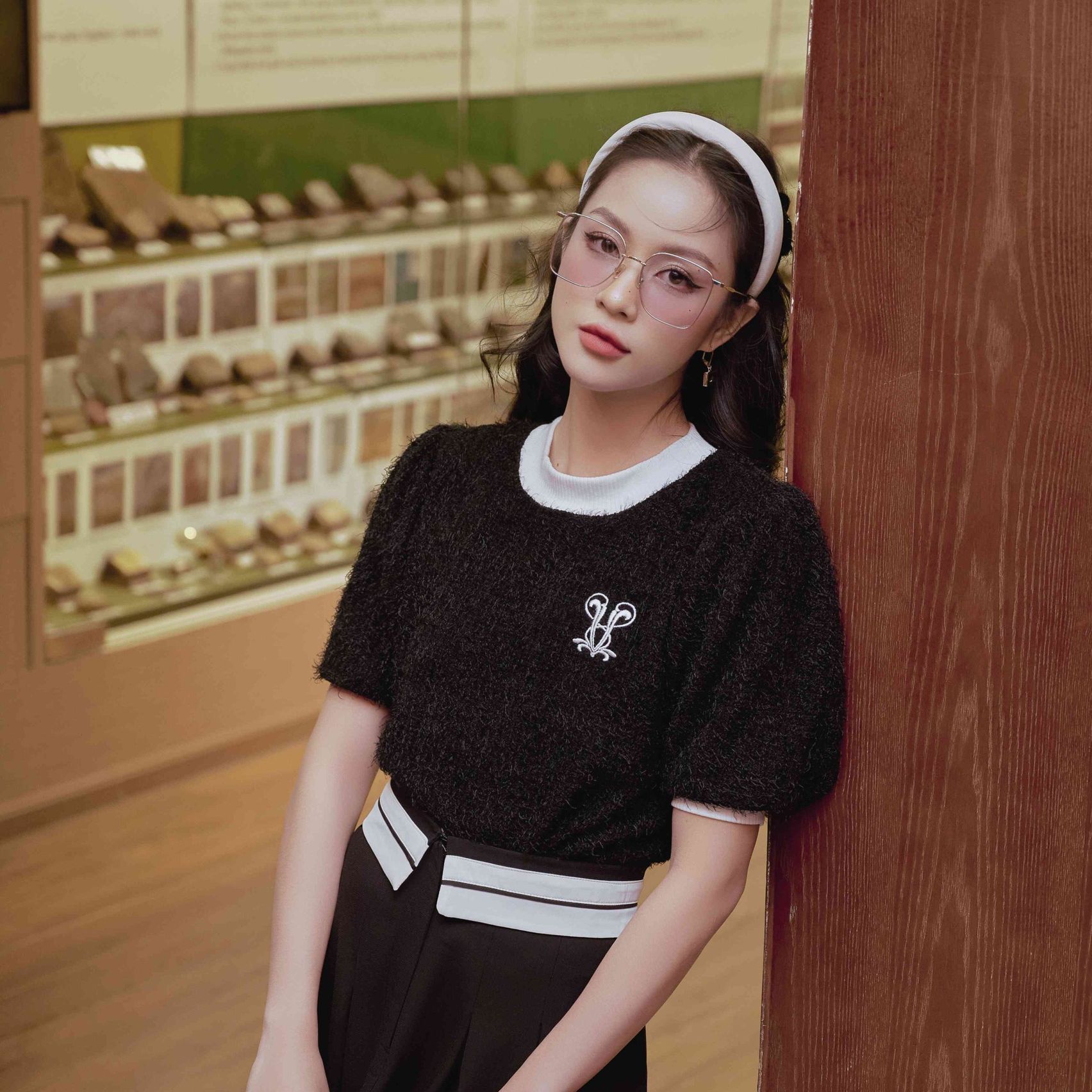 Everlyn Top - Áo len lông poly croptop