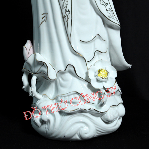 [ Cao 35cm , 40 cm ] TƯỢNG QUAN ÂM ĐỨNG ,  SỨ TRẮNG