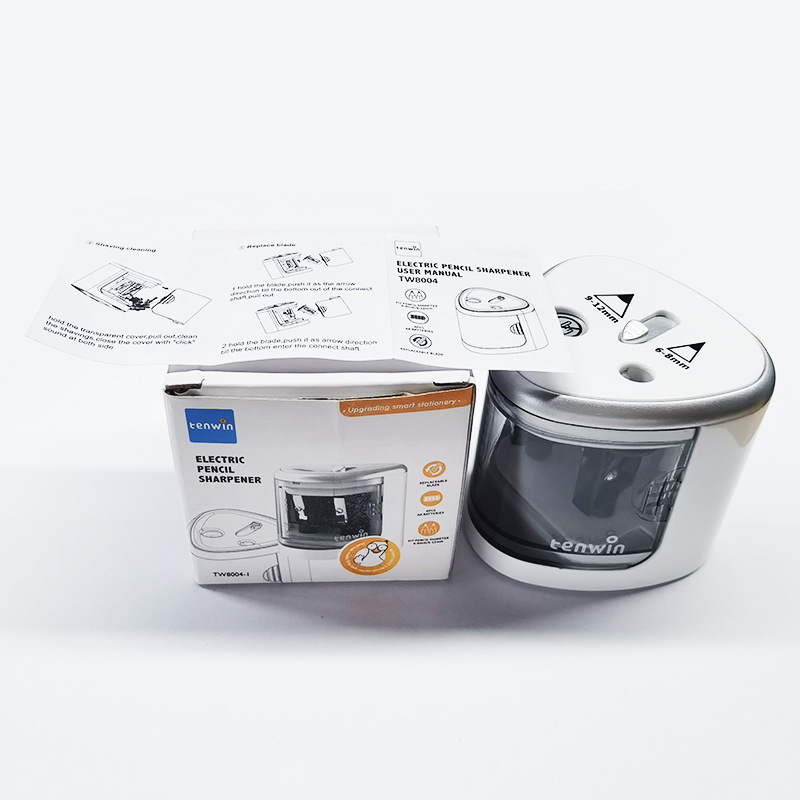 Gọt bút chì điện tự động 2 đầu chì lớn nhỏ tenwin chuốt màu chì tiện lợi - tw8004