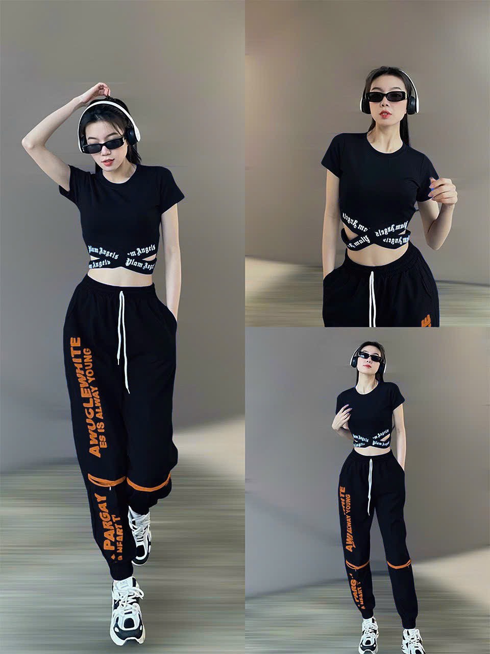 bộ thể thao nữ , quần chất gió áo chất thun,thể thao,zumba,gym(KHOÁ GỐI, CẠP CHỮ)