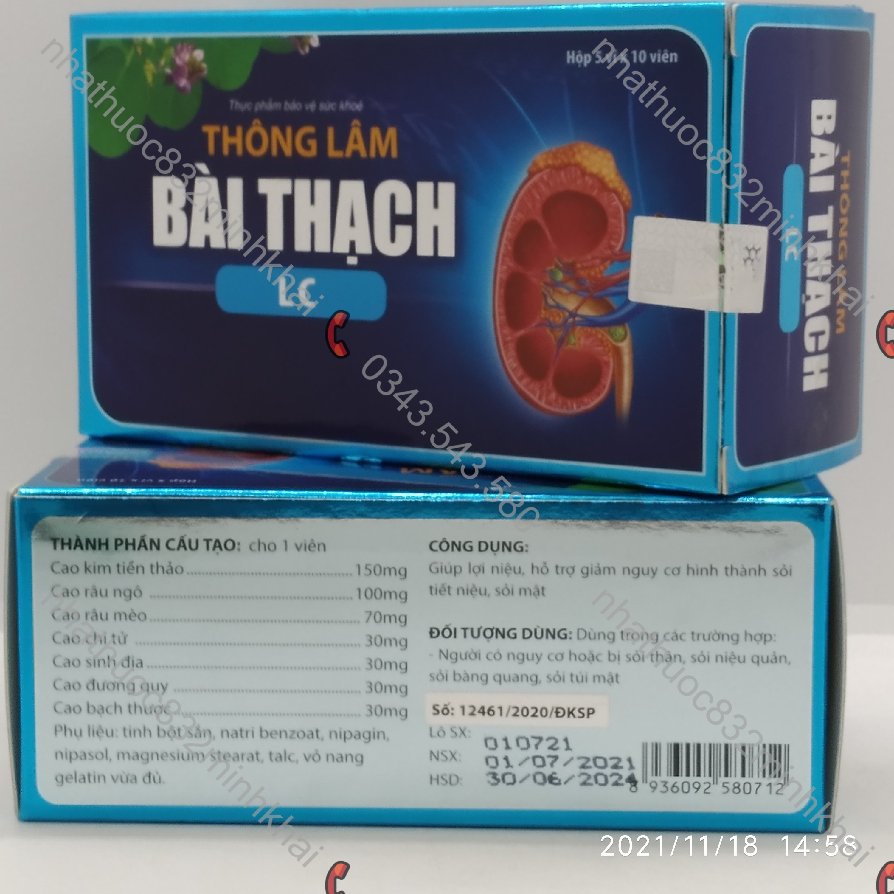 Thông Lâm Bài Thạch LC hộp 50 viên