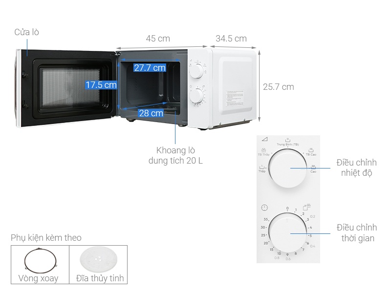 Lò vi sóng Electrolux EMM20K18GW 20L