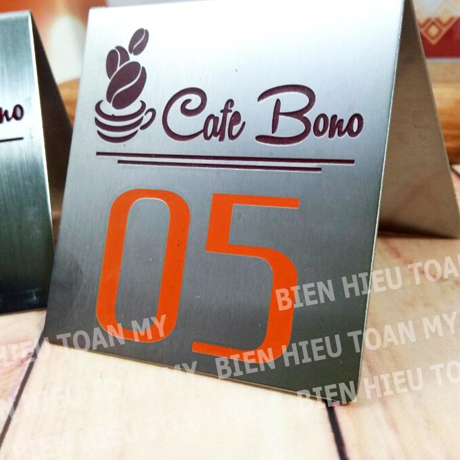 Combo 5 biển số bàn INOX khắc theo yêu cầu