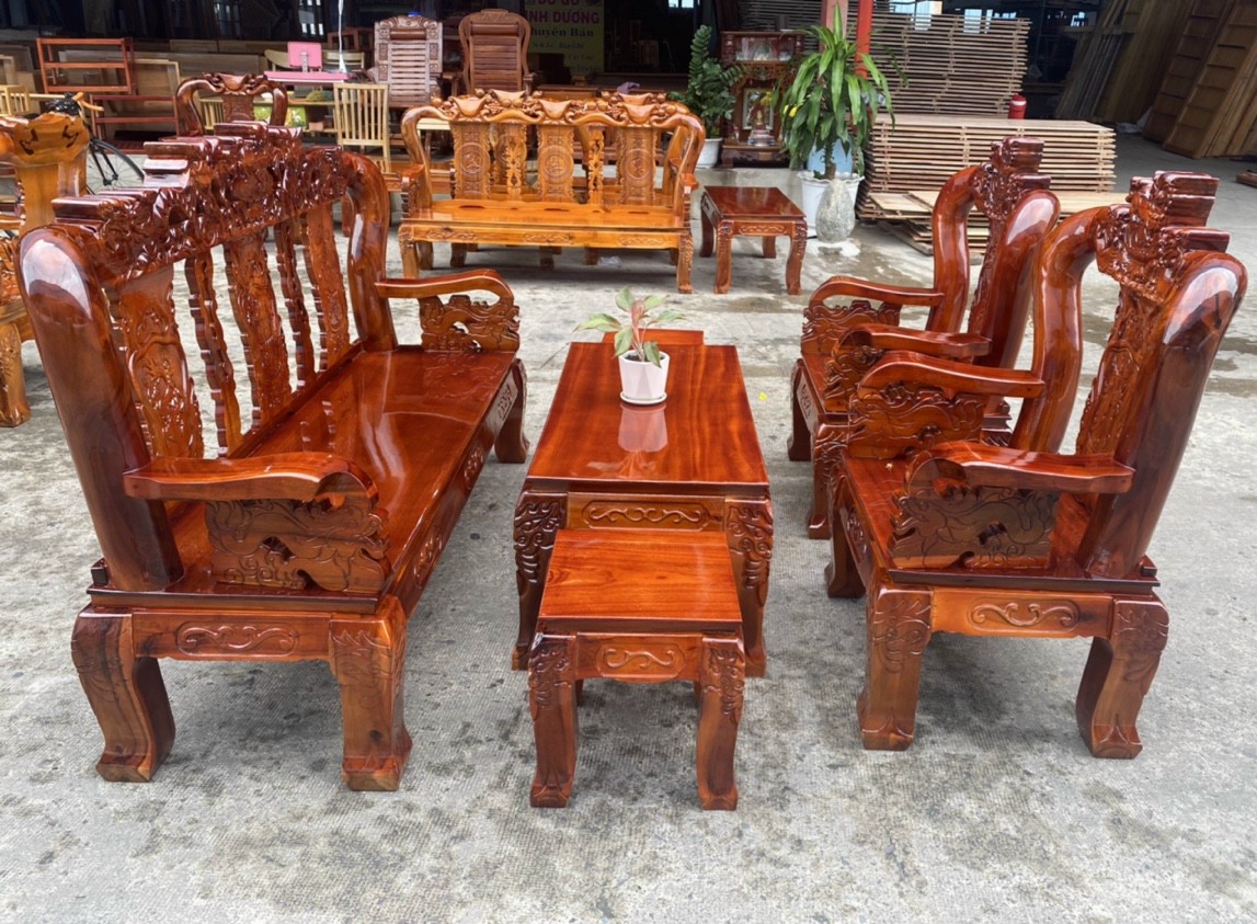 Bộ bàn ghế_bộ salon gỗ tràm tay 8-10-12 cc