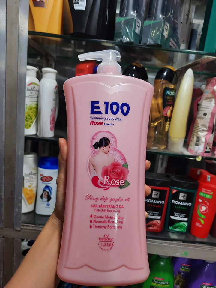sữa tắm e100 màu hồng 1200ml