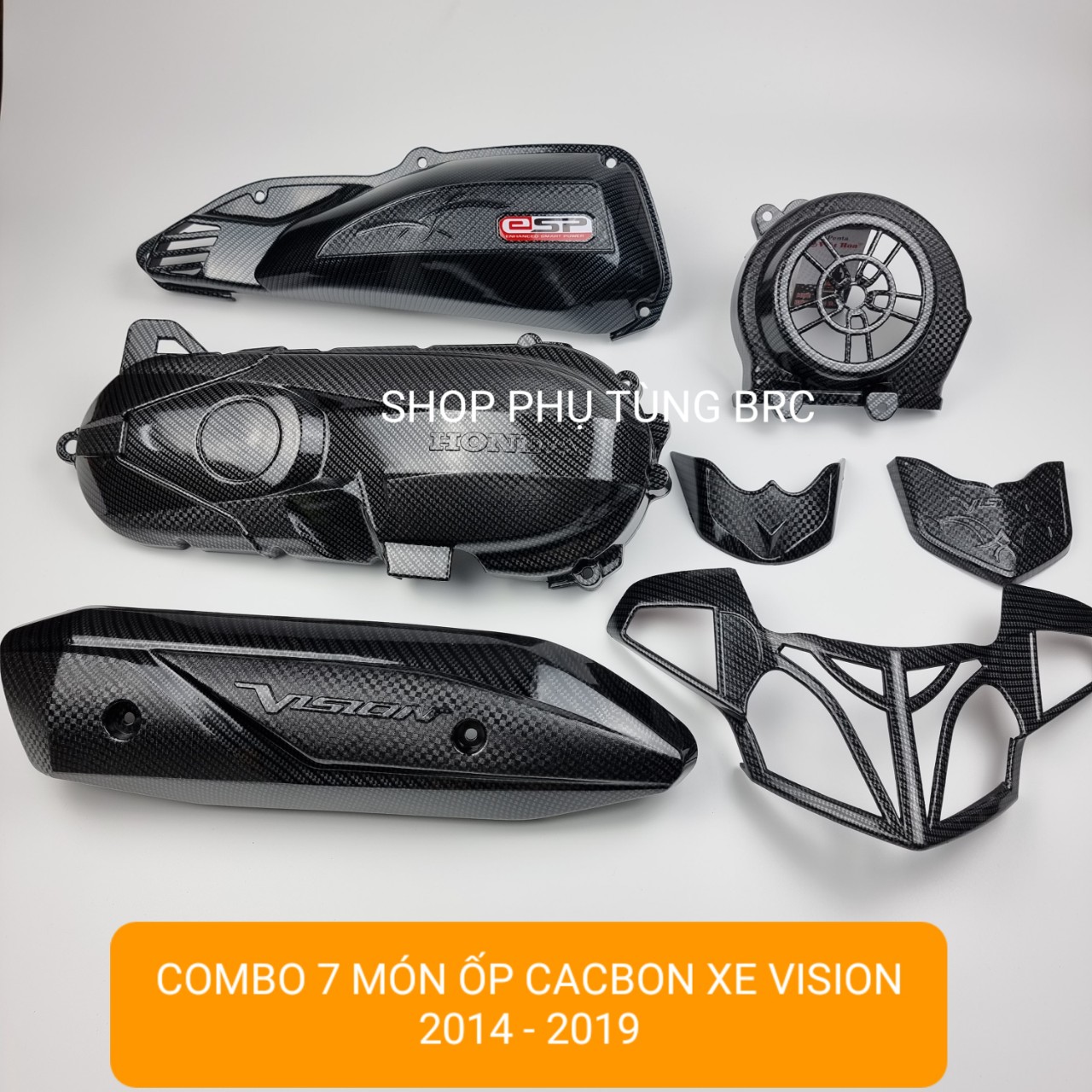 Combo 7 món ốp phủ cacbon trang trí xe VISION 2014 - 2019 ( Shop uy tín, Hàng chất lượng, Giá tốt, Mua ngay. A/E chọn đời xe trên đơn hàng)