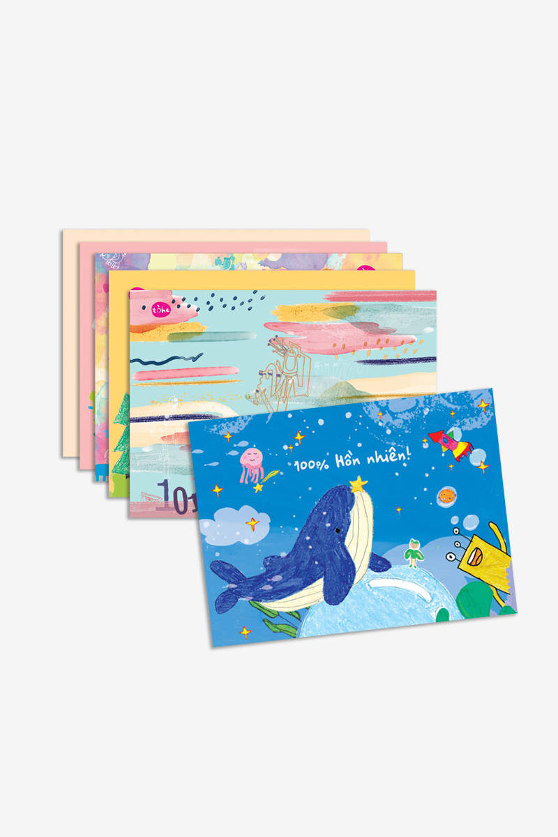Set thiệp 100% Hồn Nhiên (6 chiếc) [Made by Tòhe] [FSale]
