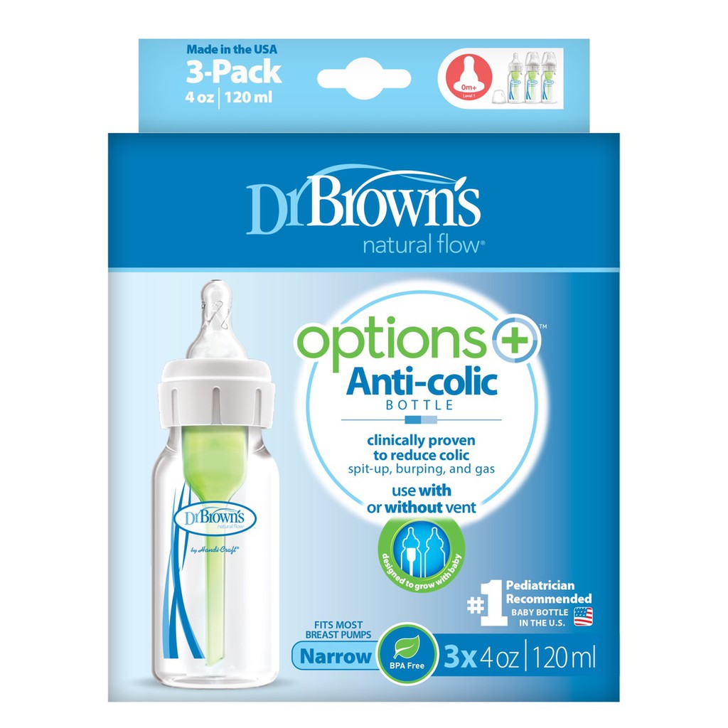 Set 2 bình sữa Dr Browns Option 60ml/120ml/240ml
