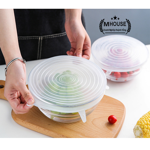 Combo 6 Pieces Silicone Elastic Cup Cover, Fresh Food keeping, Packaging Sealing Cover Multi-function Silicone Bowl Cover