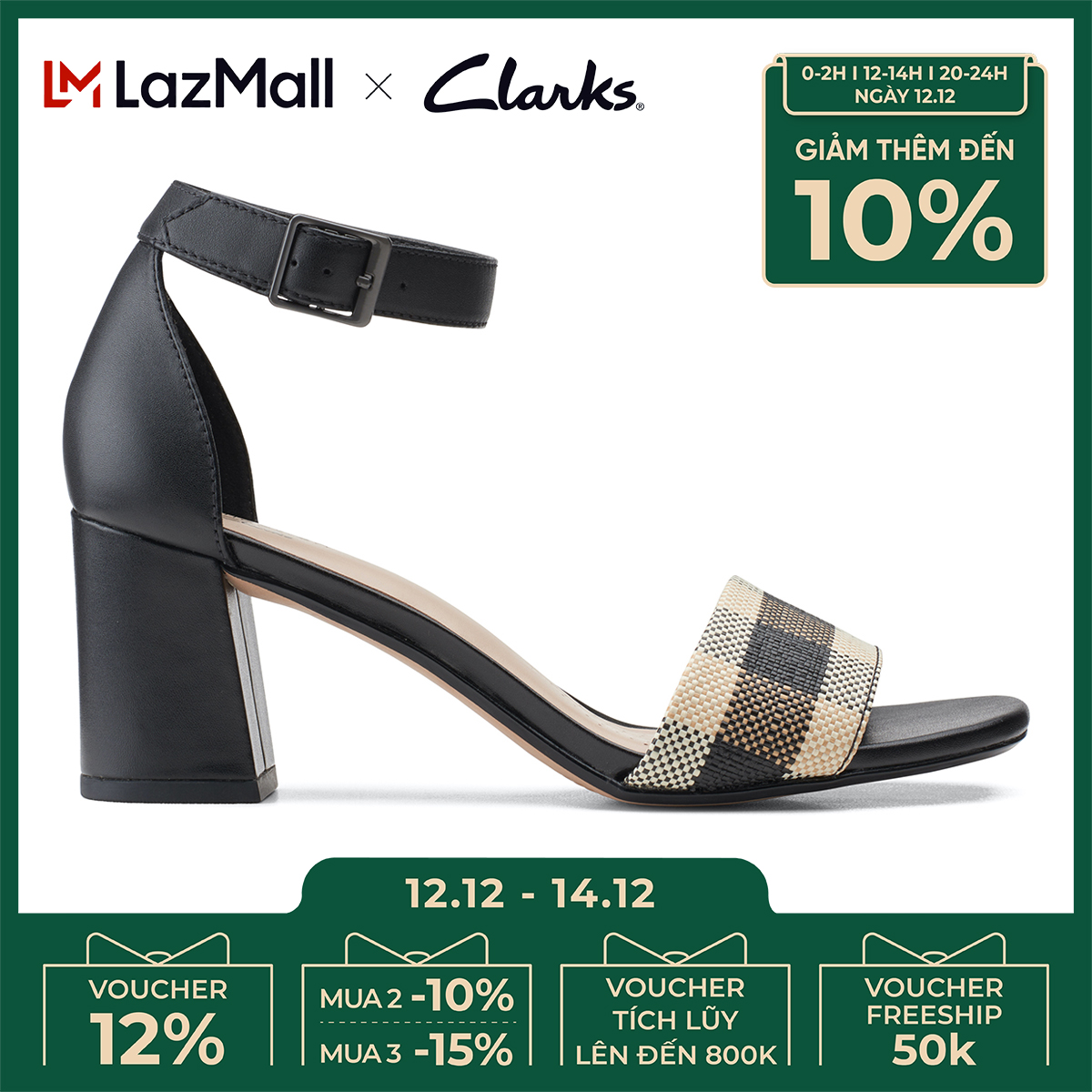 Giày Sandal Cao Gót Da Nữ Clarks - Jocelynne Cam