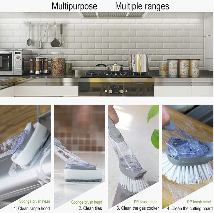Chổi Cọ Rửa 4In1 Có Chức Năng Bơm Nước Rửa