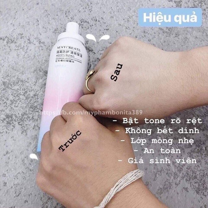 [HCM]Xịt Chống Nắng Trắng Da Maycreate