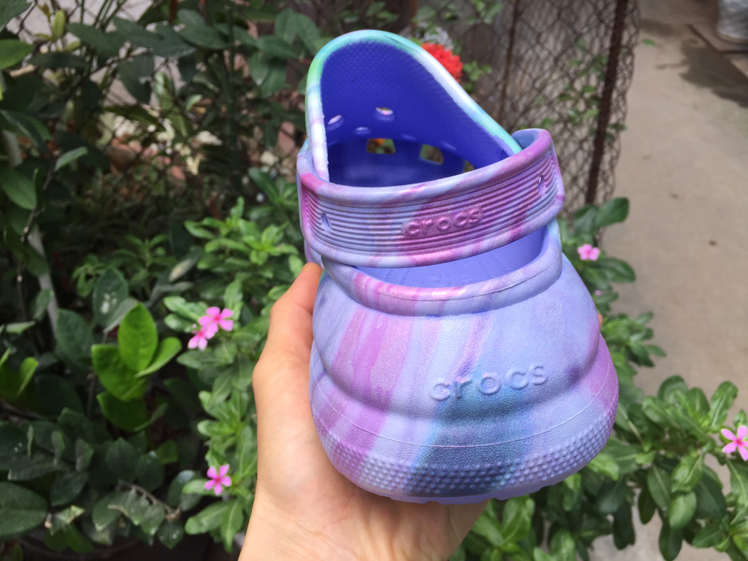 Crocs-[new model] selffix purple pattern crack, women's hight heels, pb205