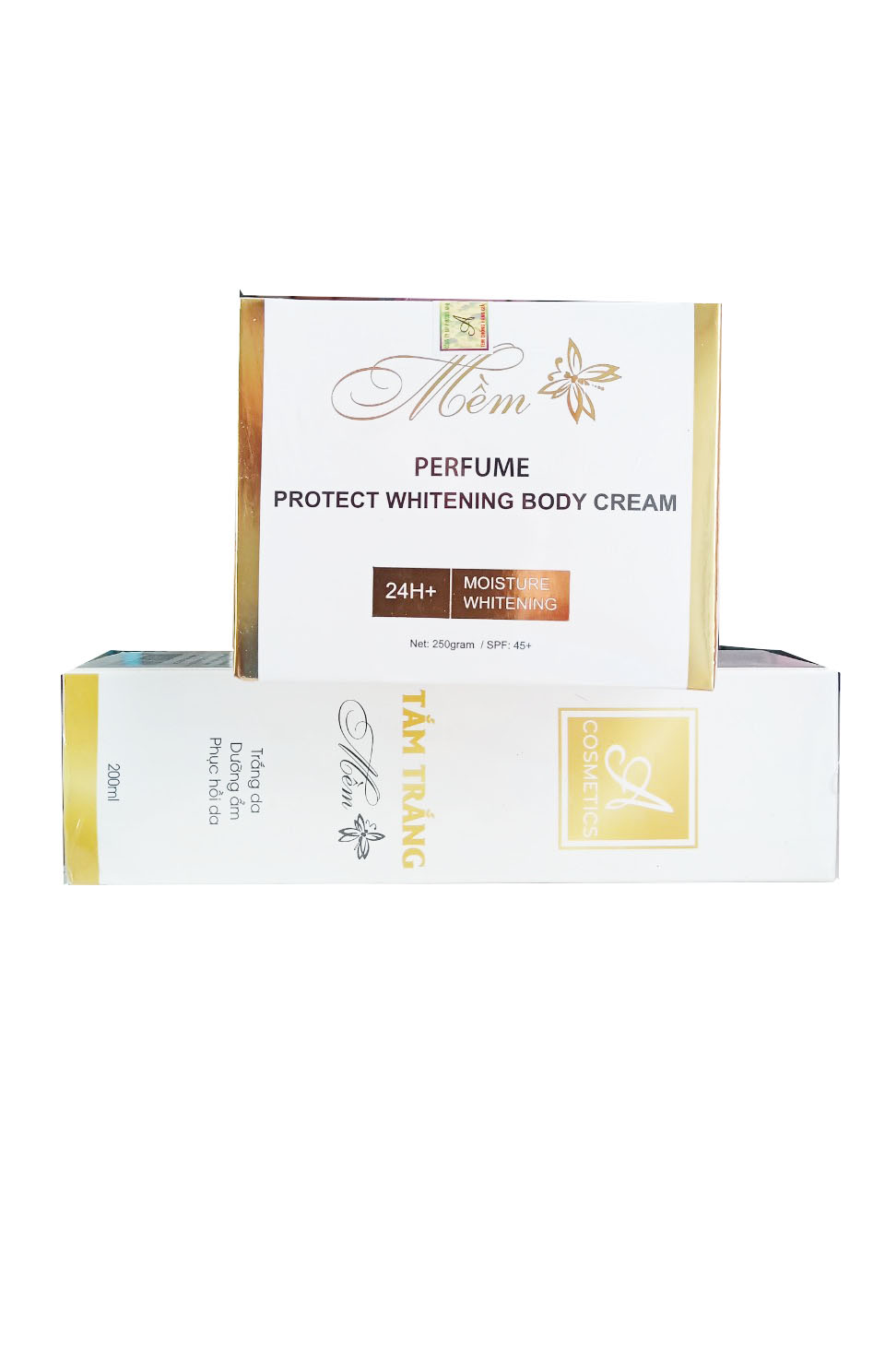 Combo tắm trắng và kem body mềm A Cosmetics