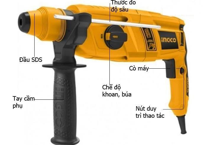 Máy khoan đục bê tông 650W Ingco RGH6508