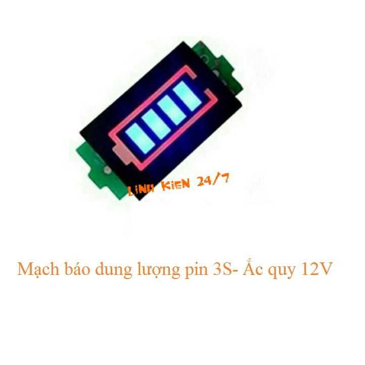Mạch báo dung lượng pin 3s- dung lượng ắc quy 12v