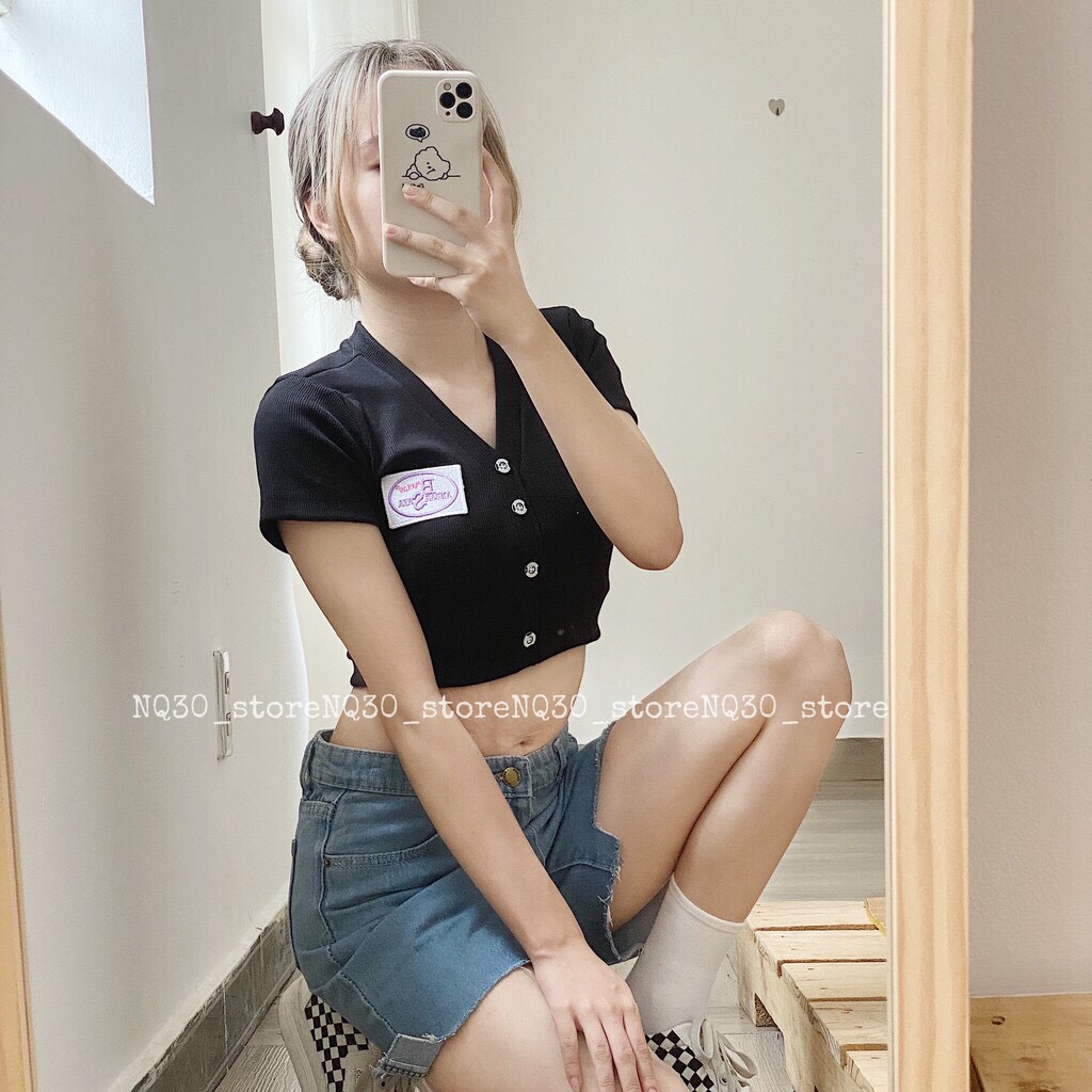 ☀️SET QUẦN JEANS NGỐ ULLZANG + CROP V LOGO