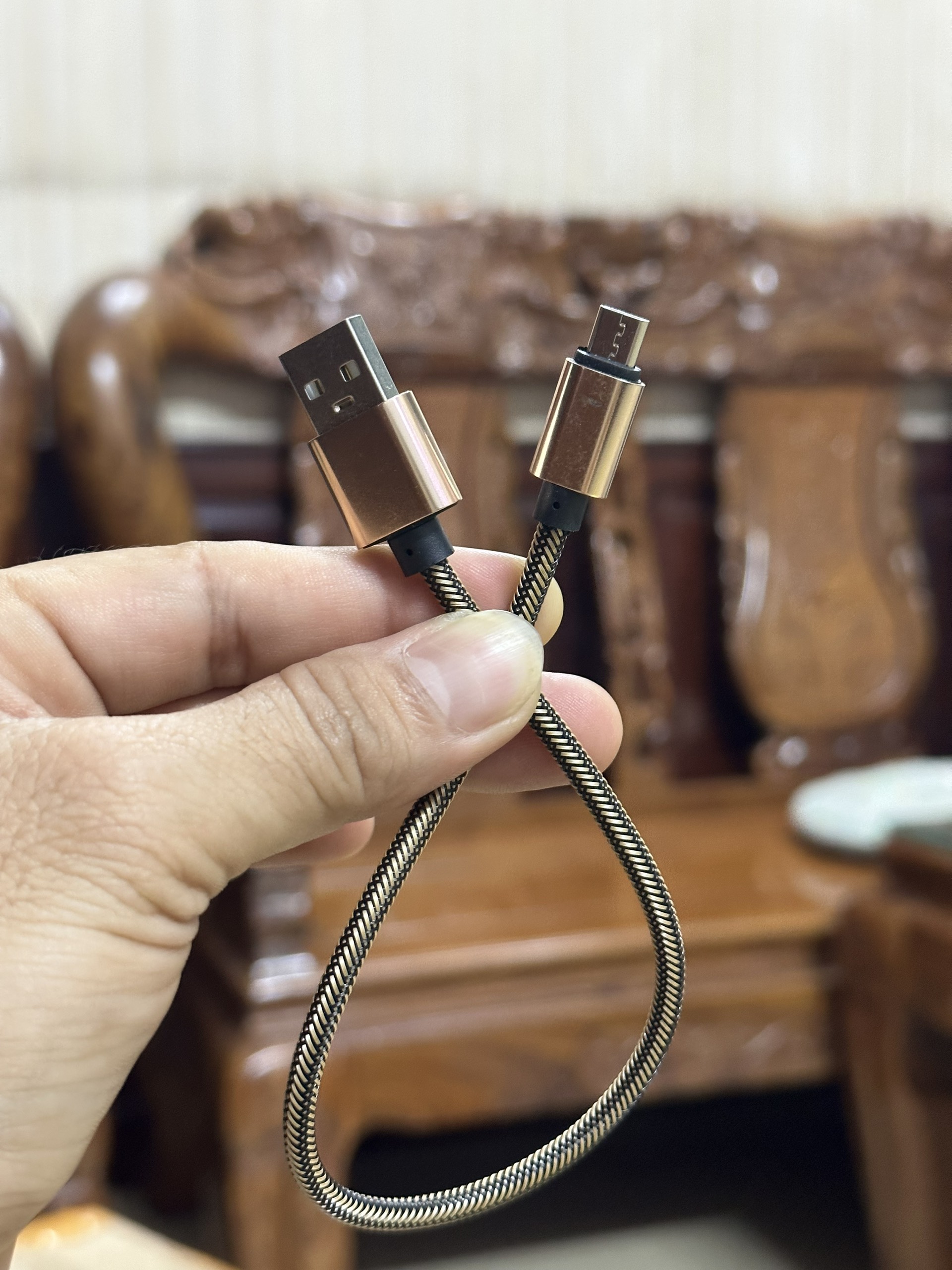 Cáp sạc ngắn 20cm dây dù bền chắc dùng cho sạc dự phòng Táo / type c / micro