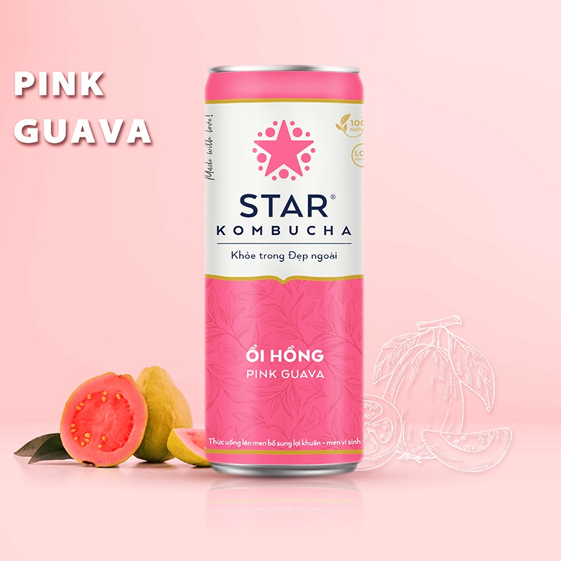 Trà lên men star kombucha - mix pack 12 vị / từng vị / hộp 6 lon 250ml/lon - hỗ trợ tiêu hoá