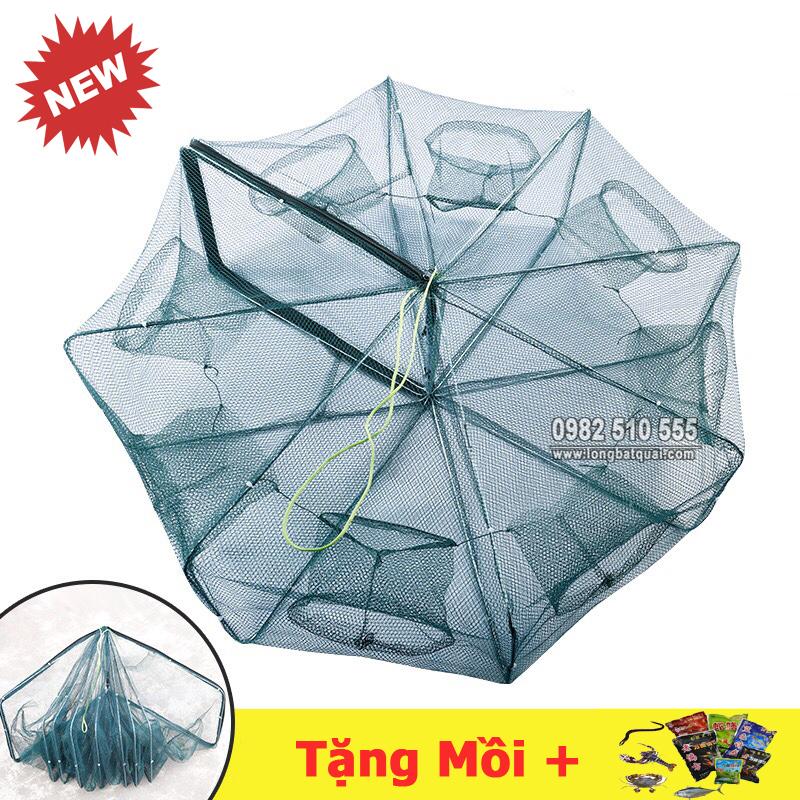 Lồng bát giác 8 cửa đa năng + tặng mồi dụ tôm,cua,cá