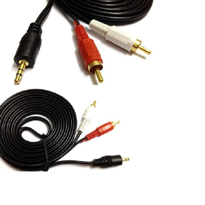 Dây Loa 1 Đầu 3.5 Ra 2 Đầu Av (Rca) Dài 1.5M (Đen)